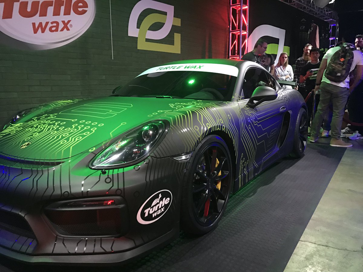 Part of their partnership with one of their players they create a custom wrap on the players car