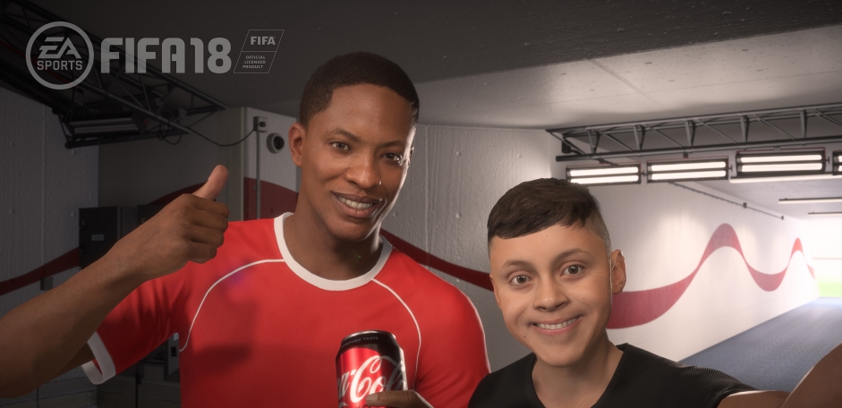 Coke is branded along the single player story campaign in the latest Fifa game