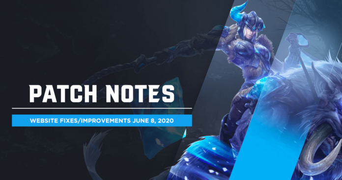 Patch Notes June 8 Patch Notes