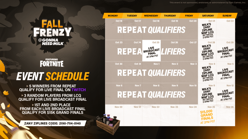 Gonna Need Milk Fall Frenzy Fortnite Event