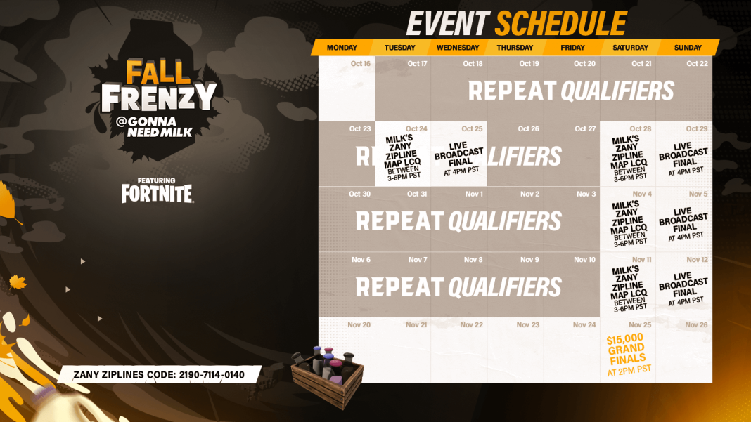 Fall Frenzy Schedule